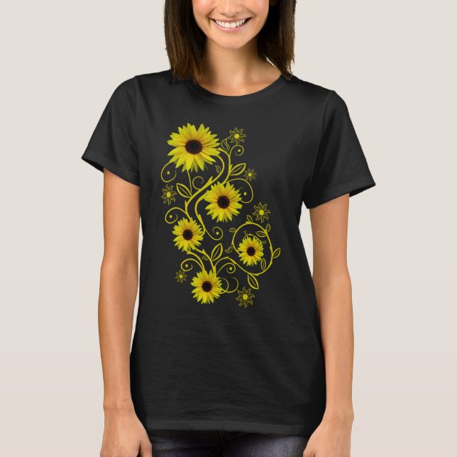 Sunflower Sunflower Flower Ornament T-Shirt (Front)