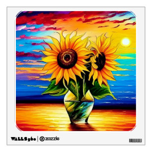 Sunflower Sunset Beach Wall Decal