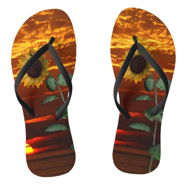 Sunflower Sunset Flip Flops (Footbed)