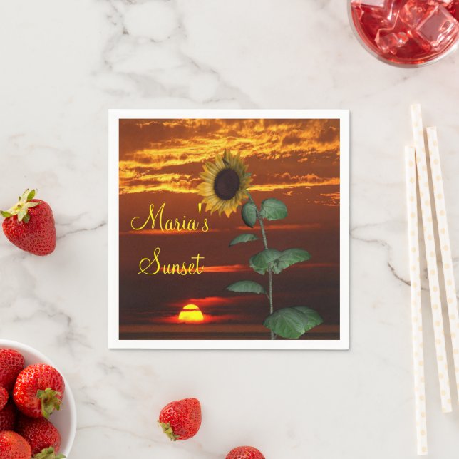 Sunflower Sunset Paper Napkins (Insitu)