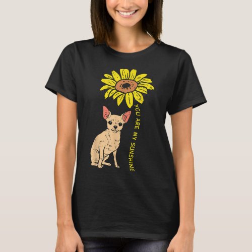 Sunflower Sunshine Chihuahua Chiwawa Dog Girls Wom T_Shirt