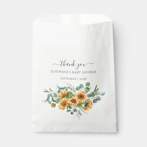 Sunflower Sunshine Fall Baby Shower Favor Bag