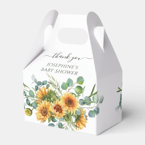 Sunflower Sunshine Fall Baby Shower Favor Boxes
