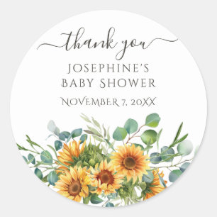 Sunflower Sunshine Fall Baby Shower Gift Favor Tag