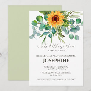 Sunflower Sunshine Fall Baby Shower Invitation