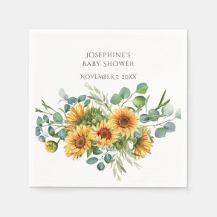 Sunflower Sunshine Fall Baby Shower Napkins