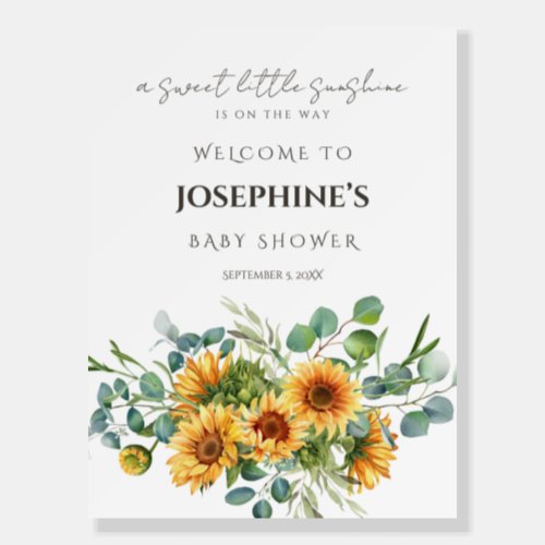Sunflower Sunshine Fall Baby Shower Welcome Sign