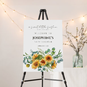 Sunflower Sunshine Fall Baby Shower Welcome Sign