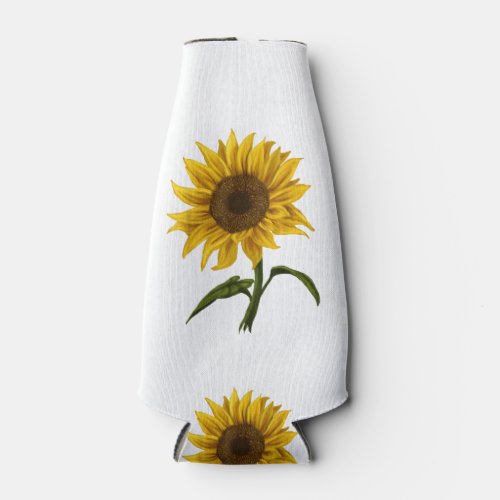 Sunflower Sunshine Floral Watercolor Flower Bottle Cooler