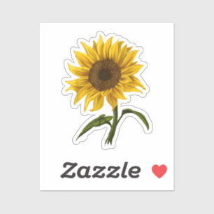 Sunflower Sunshine Floral Watercolor Flower Sticker