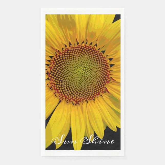SUNFLOWER SUNSHINE PHOTO PAPER GUEST TOWEL (Front)