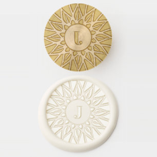Sunflower Sunshine Sun Flower Initial Monogram Wax Seal Stamp