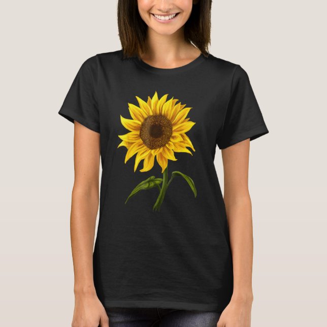 Sunflower Sunshine Watercolor Flower beautiful flo T-Shirt (Front)