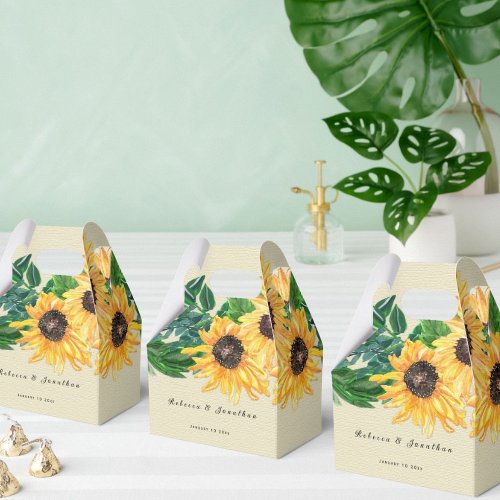 Sunflower Sunshine Wedding Favor Box