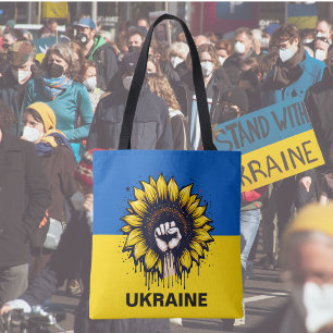 Sunflower Support Ukraine Flag All Over Print Tote Bag