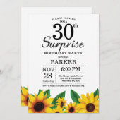 Sunflower Surprise 30th Birthday Invitation (Front/Back)