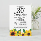 Sunflower Surprise 30th Birthday Invitation (Standing Front)