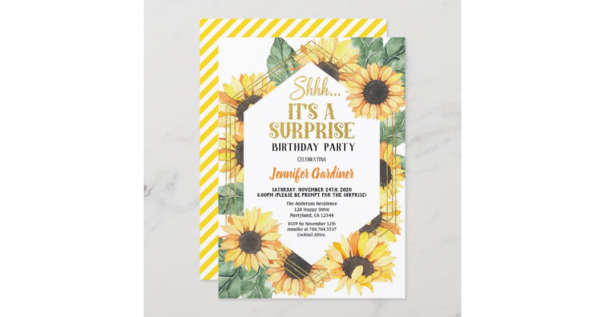 Sunflower Surprise Birthday Party Invitation Rc76a12fc958241518031b5b9c252f0cd Tcv4s 630 ?view Padding=[285%2C0%2C285%2C0]