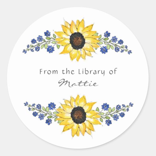 Sunflower Swags Classic Round Sticker