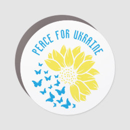 Sunflower symbol of Peace for Ukraine. Car Magnet