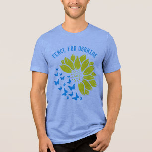 Sunflower symbol of Peace. Peace for Ukraine. Tri-Blend Shirt