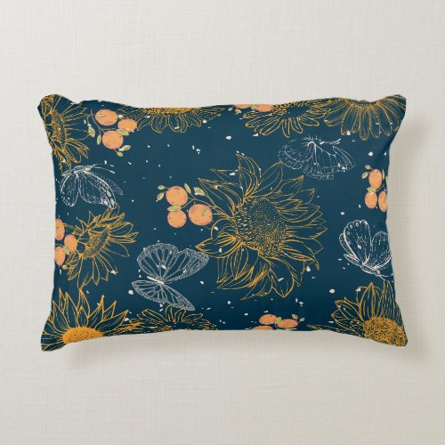 Sunflower Symphony _ Botanical Elegance Accent Pillow