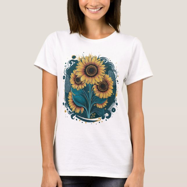 Sunflower Symphony Women Tshirt  (Front)