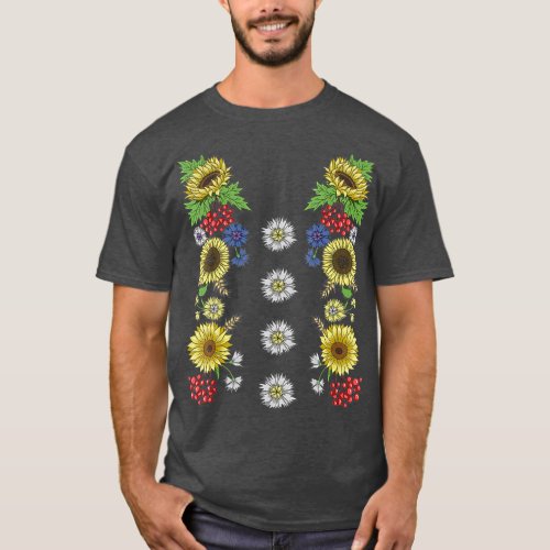 Sunflower T  Floral Vintage Ukrainian Vyshyvanka T_Shirt
