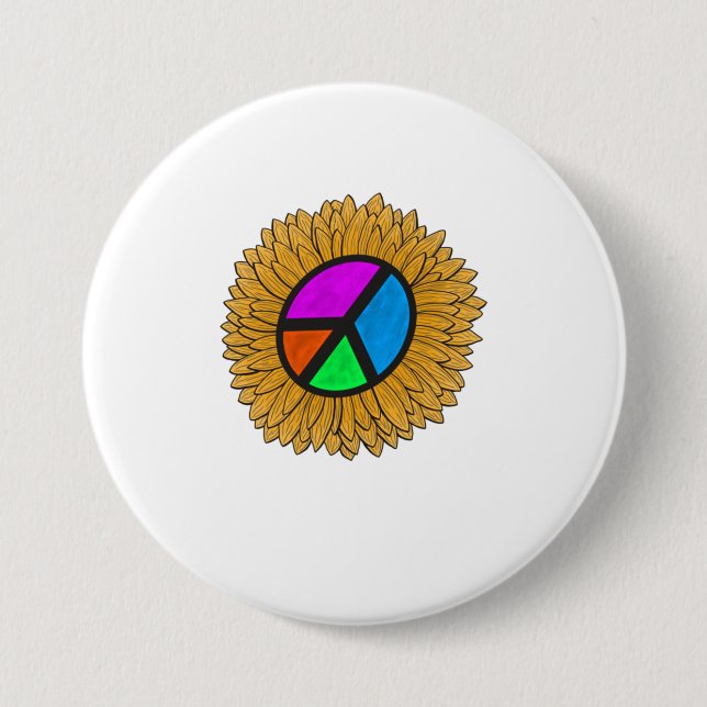 Sunflower T-Shirt Sunflower Peace Button (Front)