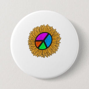 Sunflower T-Shirt Sunflower Peace Button