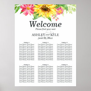 Sunflower Table Arrangement Poster