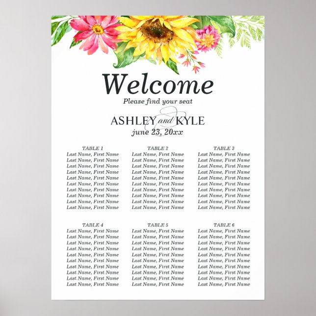 Sunflower Table Arrangement Poster (Front)
