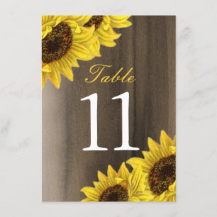 Sunflower Table Numbers