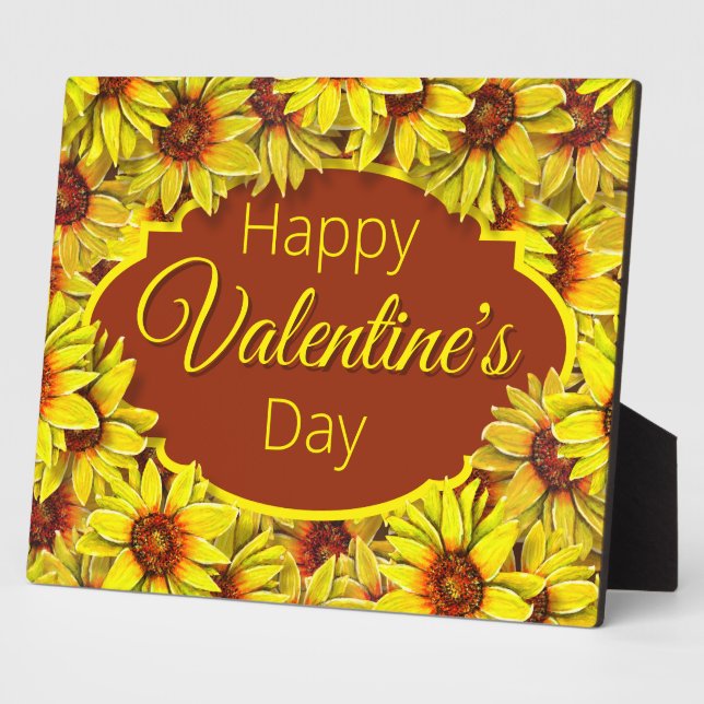 Sunflower Tabletop Plaque with Easel (Side)