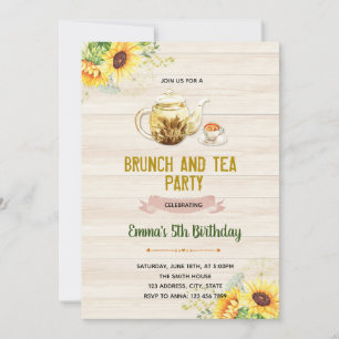 Sunflower tea party invitation
