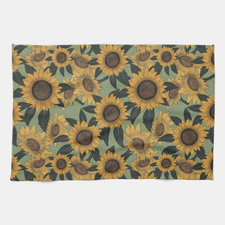 Sunflower tea towel