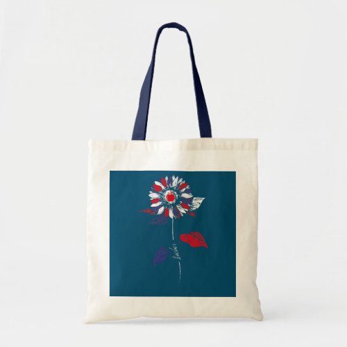 Sunflower Teacher 4th Of July Funny America USA Tote Bag