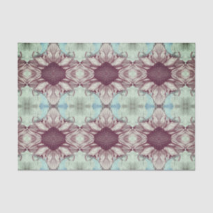 Sunflower Teal Blue Sepia Floral Watercolor Rustic Tissue Paper