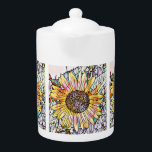 SUNFLOWER TEAPOT<br><div class="desc">An art design of a pretty sunflower.</div>