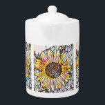 SUNFLOWER TEAPOT<br><div class="desc">An art design of a pretty sunflower.</div>