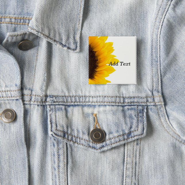 Sunflower template, bold text print button (In Situ)