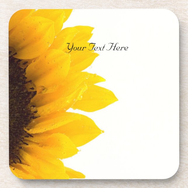 Sunflower Template, Personalize Beverage Coaster (Front)