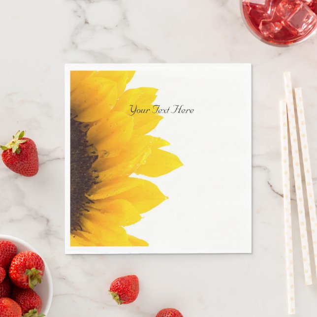Sunflower Template, Personalize Napkins (Insitu)