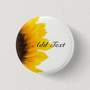 Sunflower template pinback button