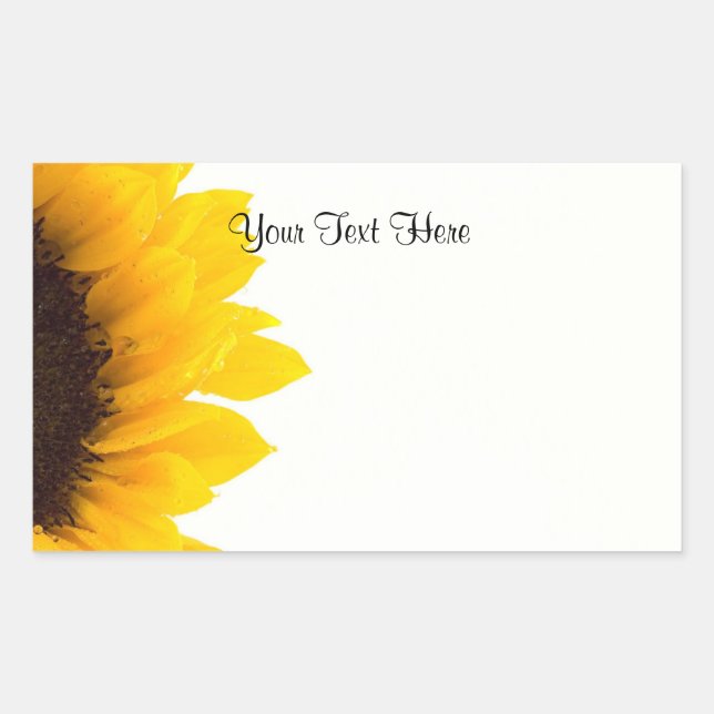 Sunflower Template, ready to personalize, Rectangular Sticker (Front)