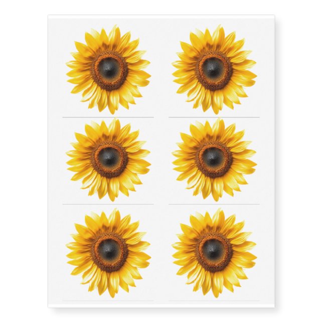sunflower temporary tattoos (Front)