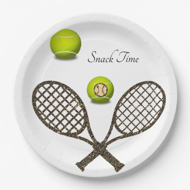 Sunflower Tennis Paper Plates (Front)