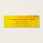 Sunflower Thank You Bookmark & Emerson Quote (Back)