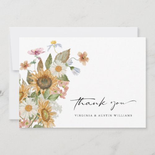 Sunflower Thank You Card