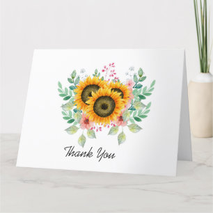Sunflower  thank you card